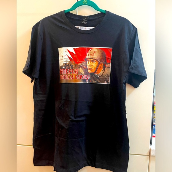 Russian USSR propaganda t-shirt military Soviet WWII Victory Is Near Sz M Black - Picture 1 of 7